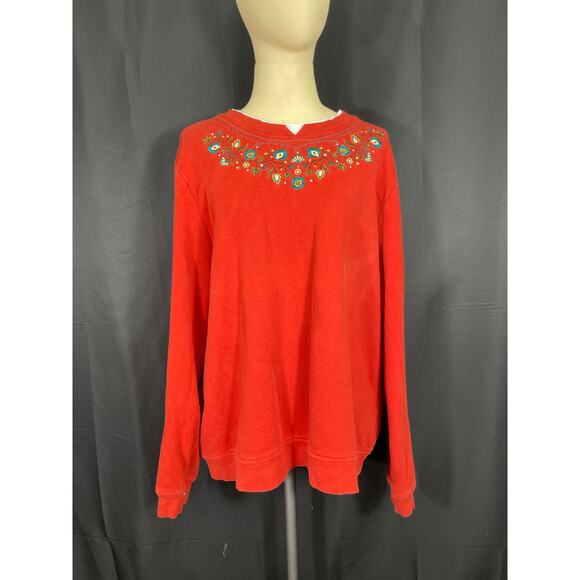 Vintage Breckenridge Embellished Floral, Fall Thanksgiving Crewneck Sweatshirt - Picture 1 of 6